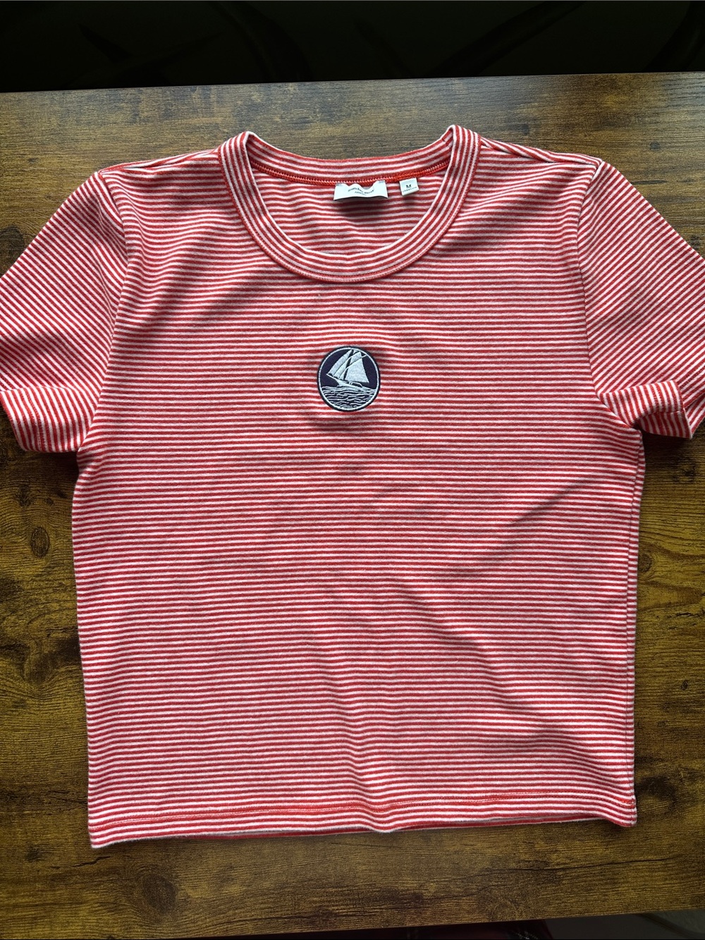Aritzia Sunday Best Nautical Patch Cropped Tee